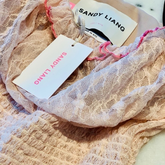 Sandy Liang Tops Sandy Liang Lace Peach Nude Ibiza Top 4 Poshmark